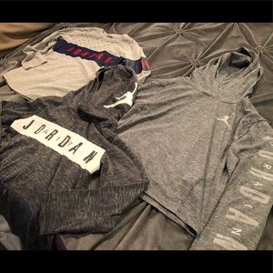 3 long sleeve Jordan shirts